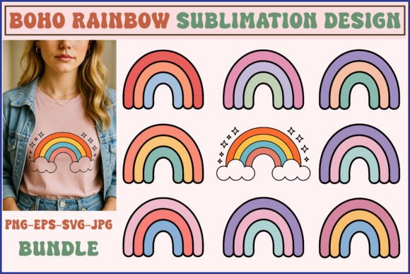 Boho Vibes Rainbow Clipart Bundle Review