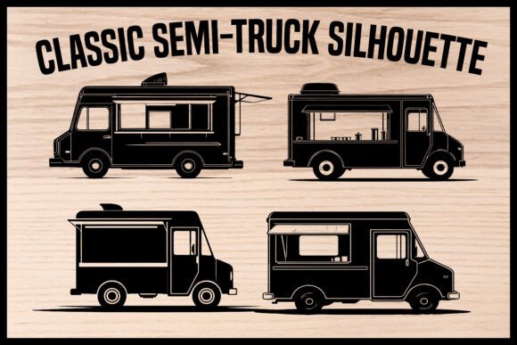 Classic Semi-Truck Silhouette Vector Review