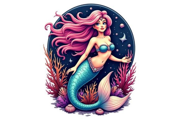 Retro Cartoon Mermaid Clipart SVG Review