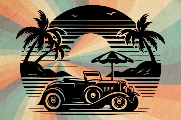 Retro Summer Beach Classic Car-v3 Embroidery Review