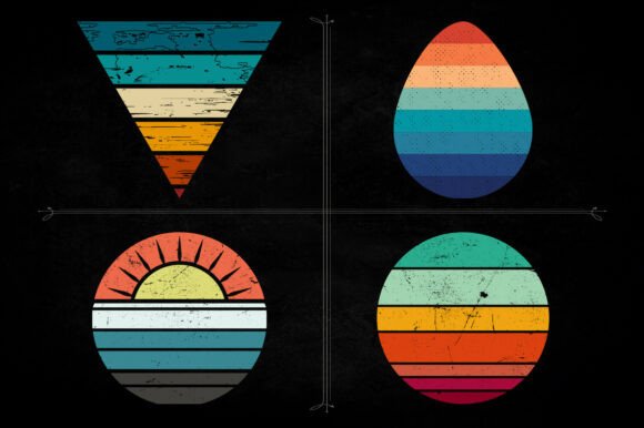 Retro Sunset Graphic Shapes SVG Design Review