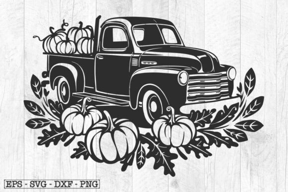 Retro Truck with Pumpkins Svg File Review