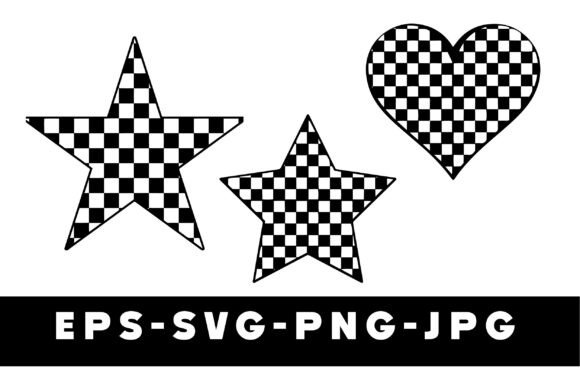 Review: Checkered Clip Star and Heart Svg,png