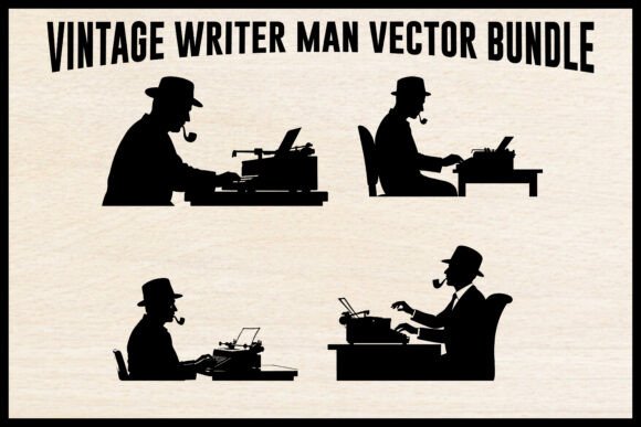 Vintage Writer Man Silhouette Bundle R Review