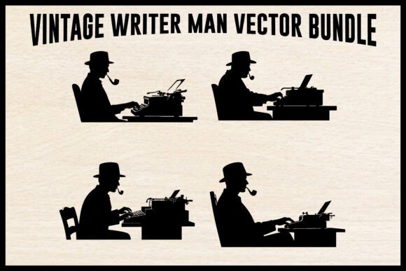 Vintage Writer Man Silhouette Bundle Review
